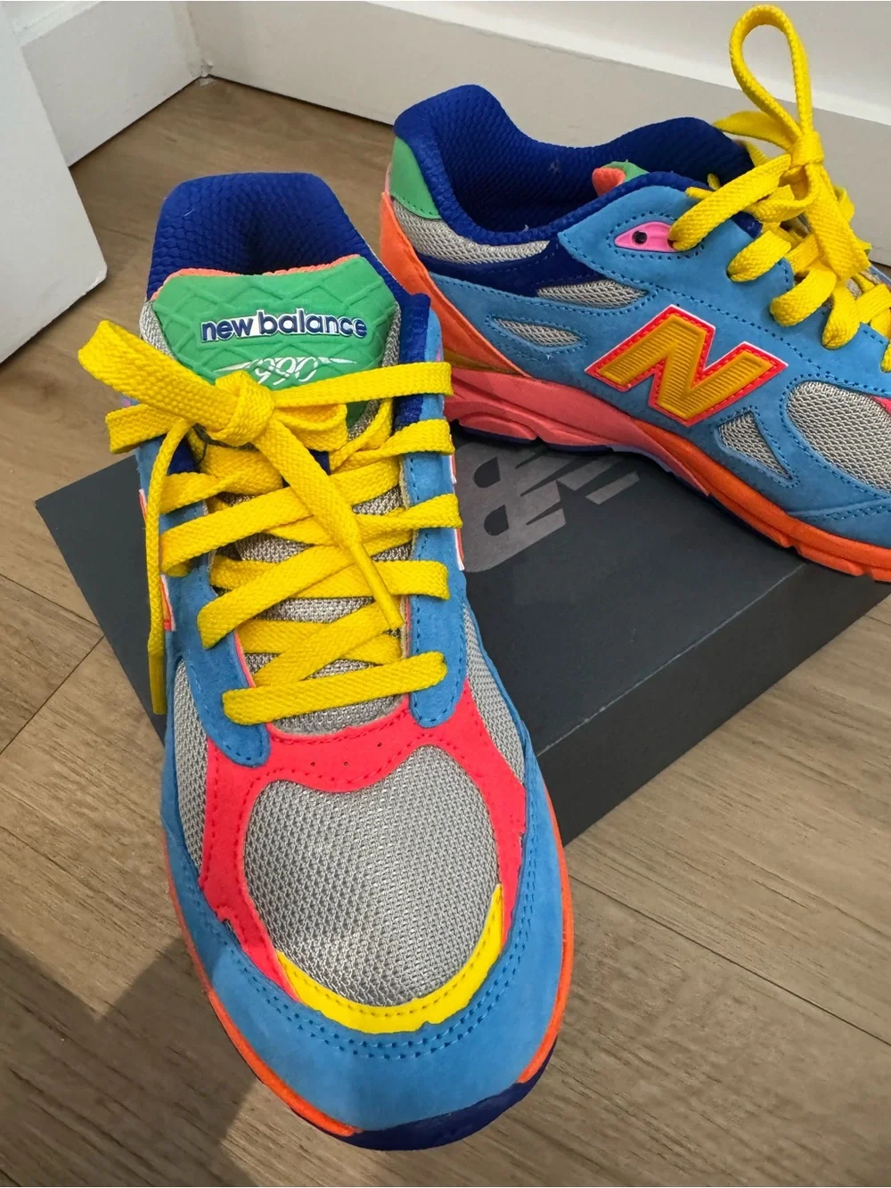 New Balance Kids Blue, Orange & Yellow Colorblock Sneakers